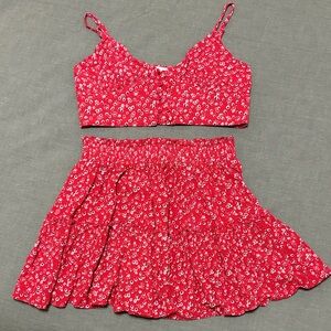 Princess Polly Red Floral Set